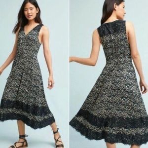 Anthropologie Ranna Gil dark floral midi dress